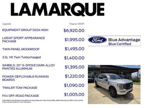 Certified 2021 Ford F150 Lariat w/ Equipment Group 502A High AWD/4WD image 10