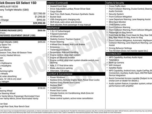 Used 2020 Buick Encore GX Select w/ Sport Touring Package image 7