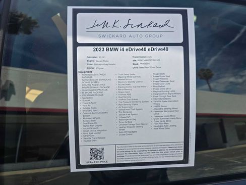 Used 2023 BMW i4 eDrive40 w/ M Sport Package RWD image 16