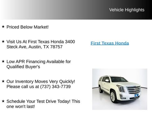 Used 2016 Cadillac Escalade ESV Platinum RWD image 10
