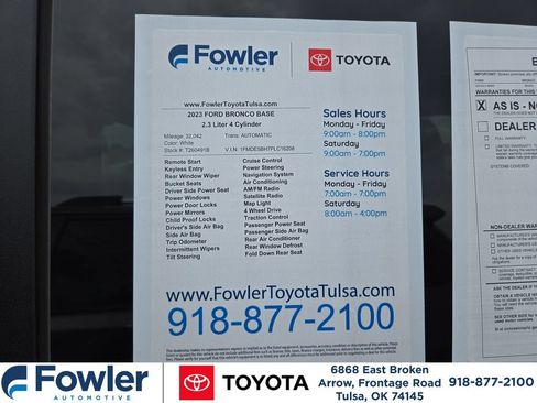 Used 2023 Ford Bronco Outer Banks AWD/4WD image 32
