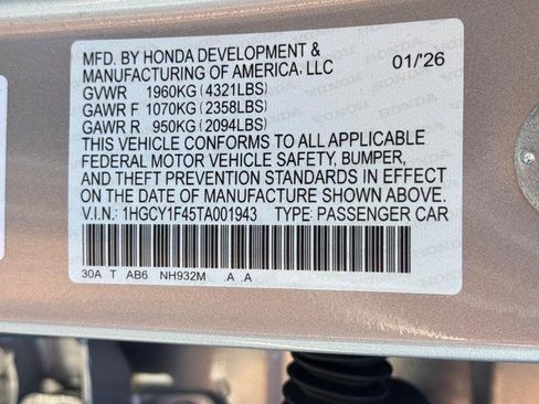 Certified 2026 Honda Accord SE image 27