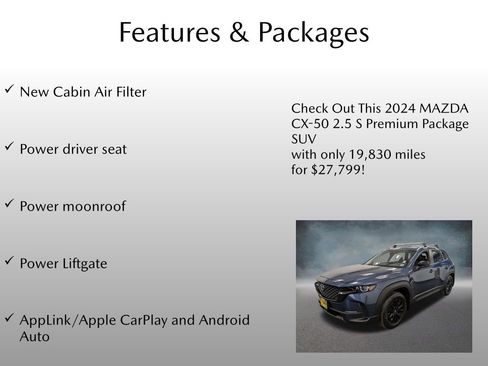 Certified 2024 MAZDA CX-50 AWD 2.5 S w/ Cargo Package image 8
