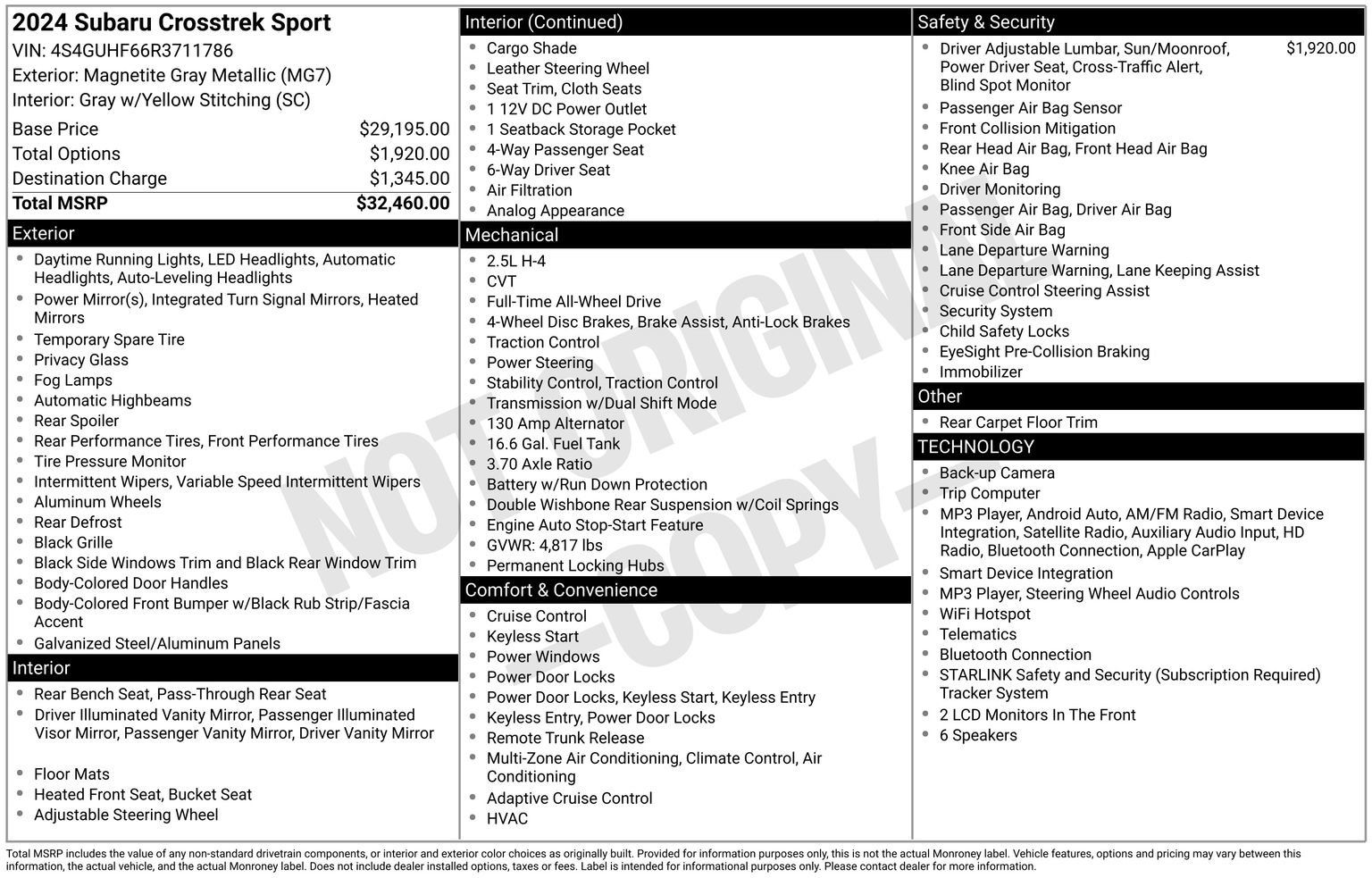 Certified 2024 Subaru Crosstrek 2.5i Sport AWD/4WD image 35