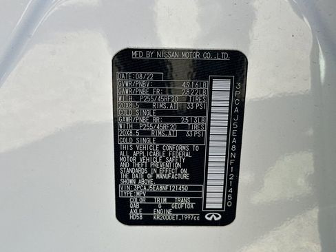 Used 2022 INFINITI QX50 Sensory image 30