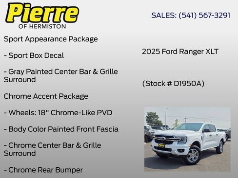 Used 2025 Ford Ranger XLT w/ Equipment Group 301A High AWD/4WD image 12