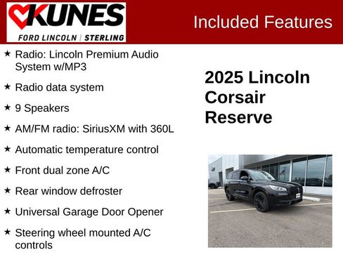 Used 2025 Lincoln Corsair Reserve w/ Jet Appearance Package image 3
