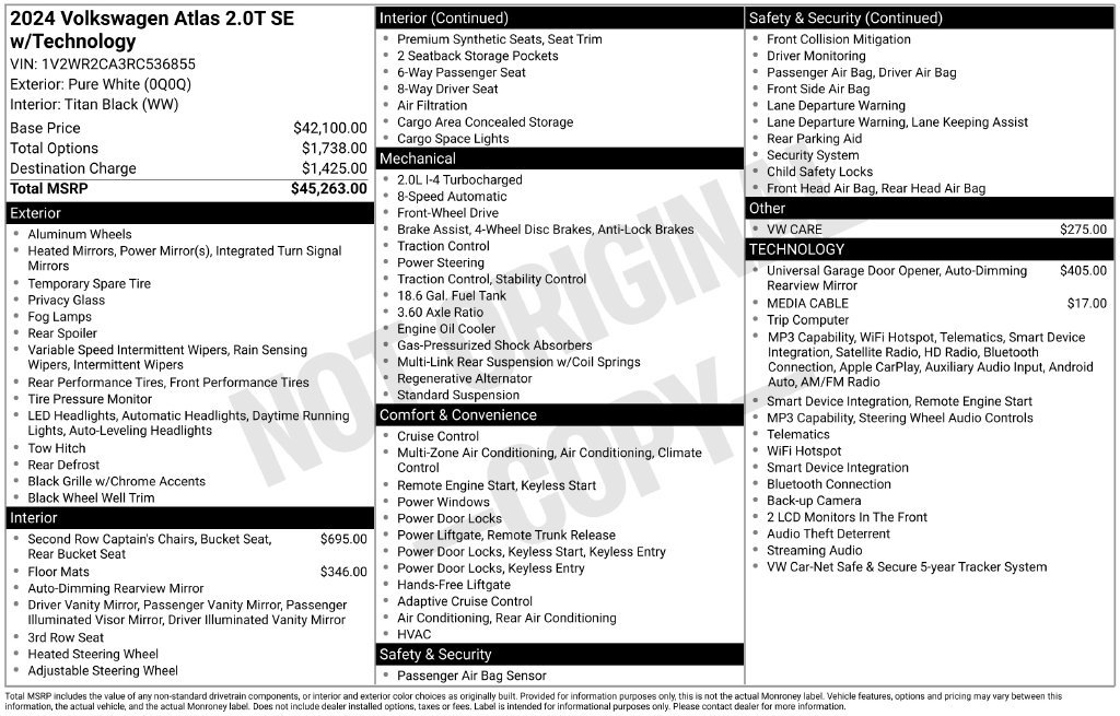Certified 2024 Volkswagen Atlas SE FWD image 10