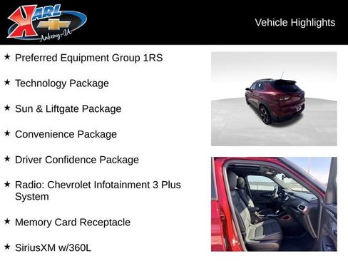 Certified 2021 Chevrolet TrailBlazer RS w/ Sun and Liftgate Package image 2