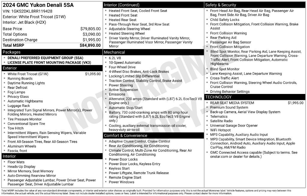 Used 2024 GMC Yukon Denali AWD/4WD image 3