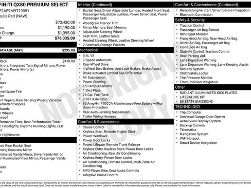 Used 2021 INFINITI QX80 Premium Select w/ Cargo Package image 28