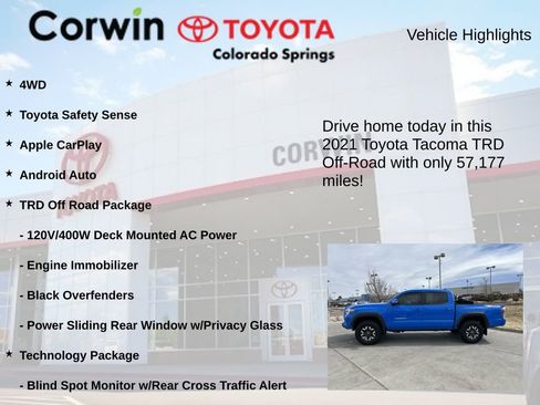 Used 2021 Toyota Tacoma TRD Off-Road w/ Technology Package image 6