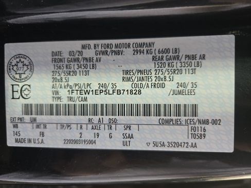 Used 2020 Ford F150 XLT w/ Equipment Group 302A Luxury AWD/4WD image 39
