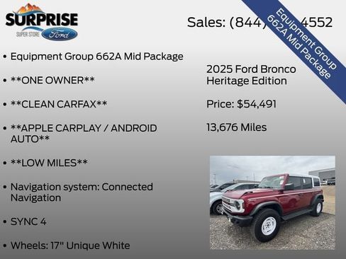 Used 2025 Ford Bronco Heritage Edition AWD/4WD image 9