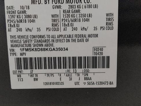Used 2019 Ford Explorer XLT w/ Equipment Group 201A AWD/4WD image 33