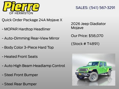 New 2026 Jeep Gladiator Mojave AWD/4WD image 6