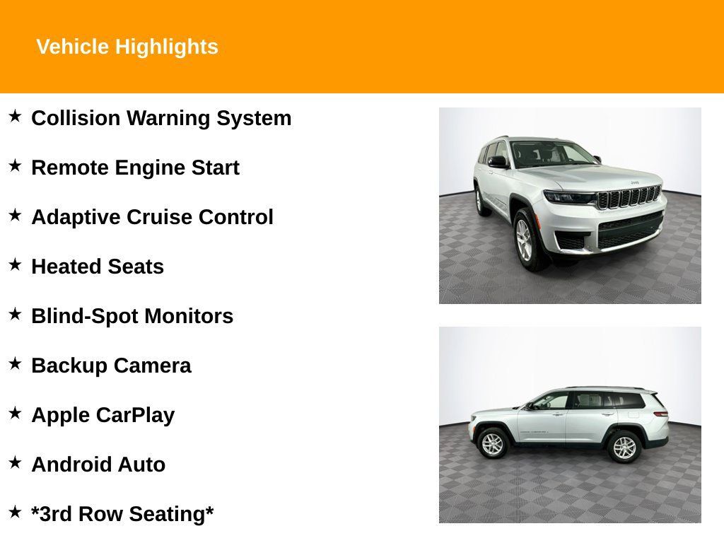 Used 2023 Jeep Grand Cherokee L Laredo w/ Luxury Tech Group I AWD/4WD image 2