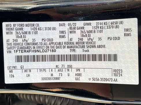 Certified 2022 Ford Ranger XLT w/ Equipment Group 301A Mid image 62