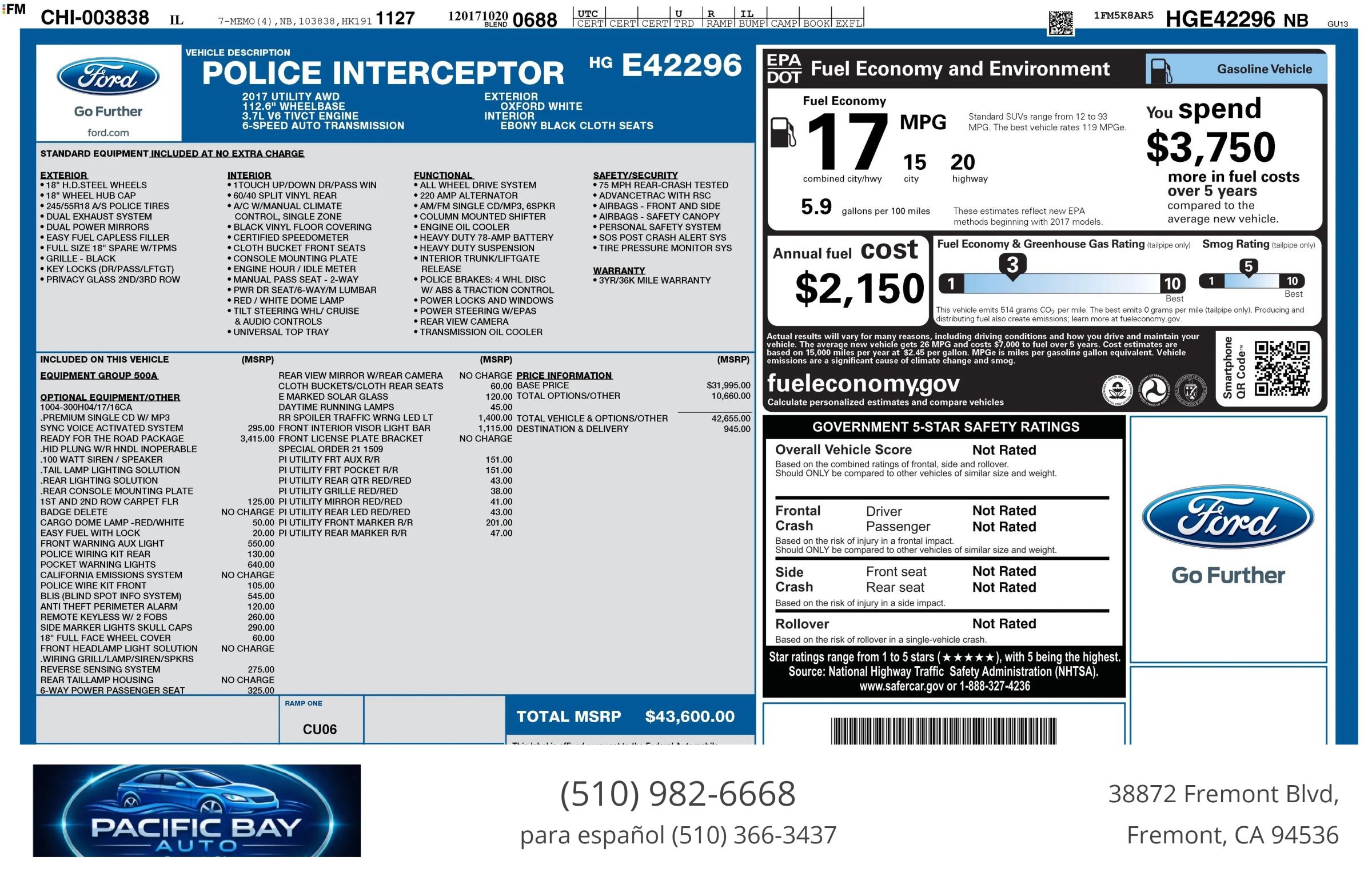 Used 2017 Ford Explorer 4WD Police Interceptor w/ Ready For The Road Package image 36