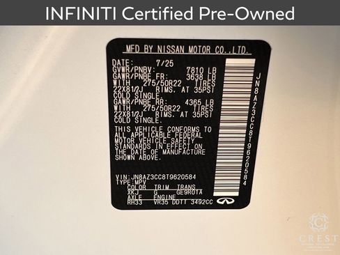 Certified 2026 INFINITI QX80 Autograph w/ Premium Cargo Package image 34