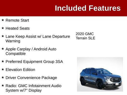 Used 2020 GMC Terrain SLE w/ Driver Convenience Package AWD/4WD image 3