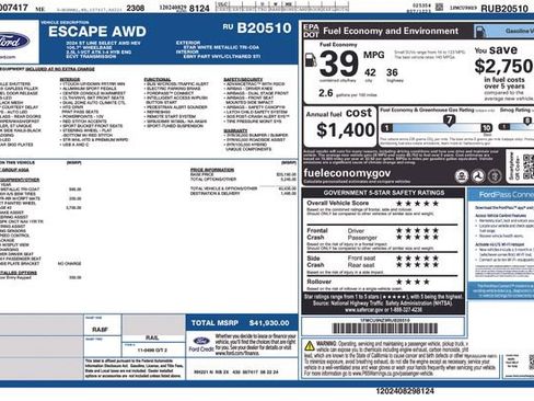 Used 2024 Ford Escape ST-Line Select w/ Tech Pack #2 AWD/4WD image 3