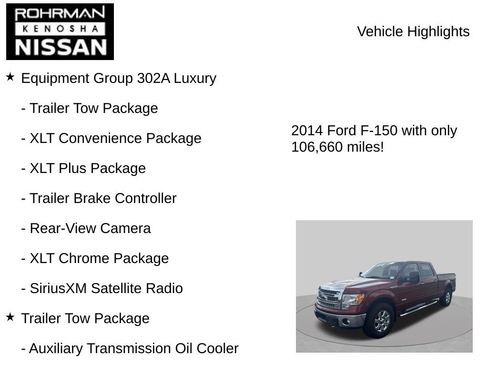 Used 2014 Ford F150 XLT w/ Equipment Group 302A Luxury AWD/4WD image 7