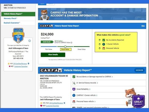 Used 2023 Volkswagen Tiguan SE image 9