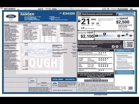 Used 2023 Ford Ranger XLT w/ Equipment Group 301A Mid image 43