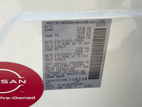 Used 2022 Nissan Murano Platinum w/ Cargo Package FWD image 37