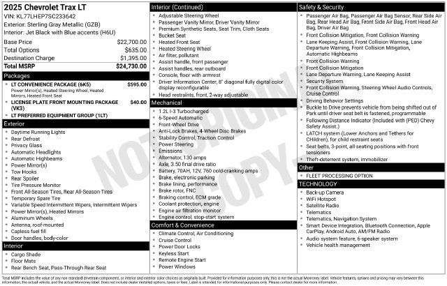 Used 2025 Chevrolet Trax LT w/ LT Convenience Package FWD image 31