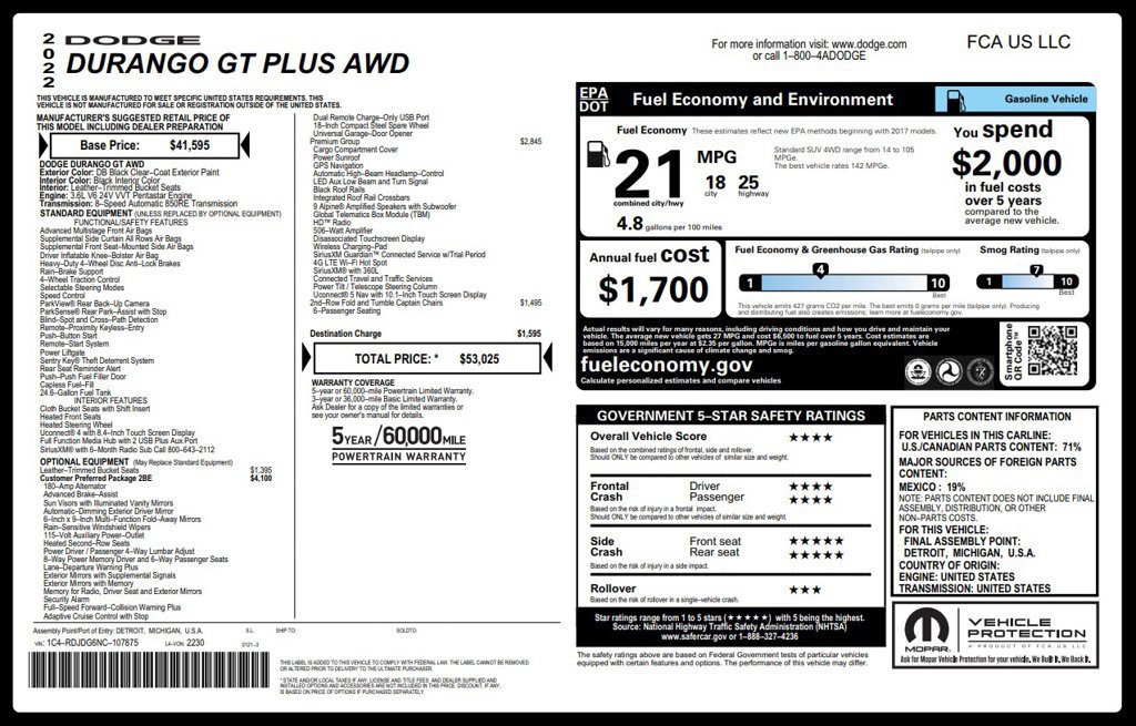 Used 2022 Dodge Durango GT AWD/4WD image 6