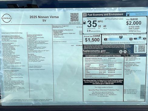 New 2025 Nissan Versa SV w/ Trunk Package image 29