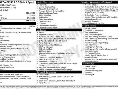 Used 2024 MAZDA CX-30 AWD 2.5 S w/ Select Sport Pkg image 9