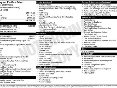 New 2026 Chrysler Pacifica Select w/ S Appearance Package image 3