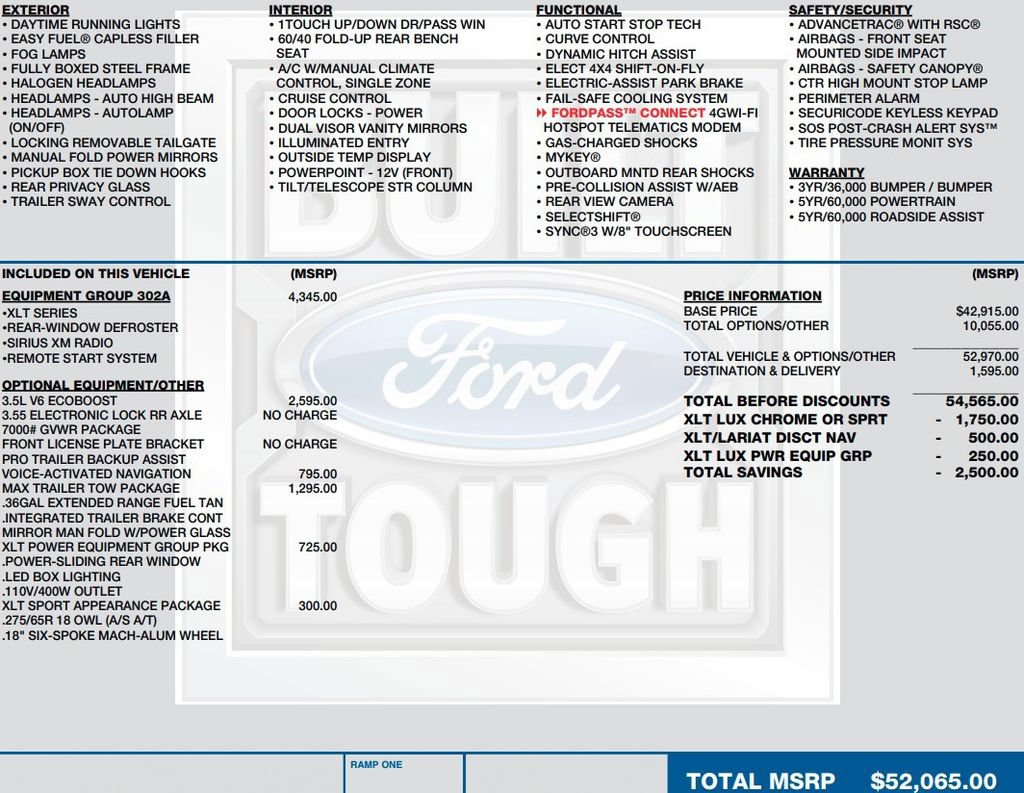 Used 2019 Ford F150 XLT w/ Equipment Group 302A Luxury AWD/4WD image 2