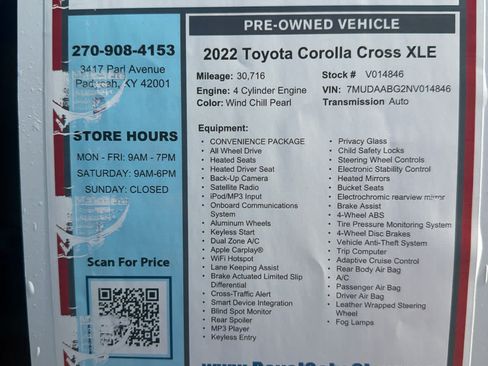 Used 2022 Toyota Corolla Cross XLE w/ Convenience Package AWD/4WD image 32
