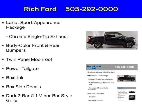 Certified 2023 Ford F150 Lariat w/ Max Trailer Tow Package AWD/4WD image 90