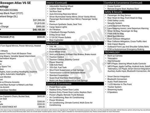 Used 2019 Volkswagen Atlas SE w/ Towing Package FWD image 40