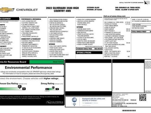Used 2022 Chevrolet Silverado 3500 High Country w/ Technology Package AWD/4WD image 59