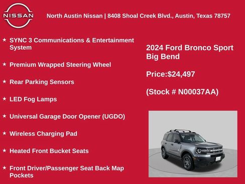 Used 2024 Ford Bronco Sport Big Bend w/ Convenience Package AWD/4WD image 22