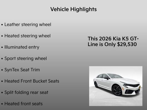 New 2026 Kia K5 GT-Line w/ GT-Line Red Interior Package image 15