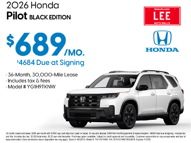 New 2026 Honda Pilot Black Edition image 4