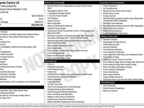 Used 2018 Toyota Camry LE image 3