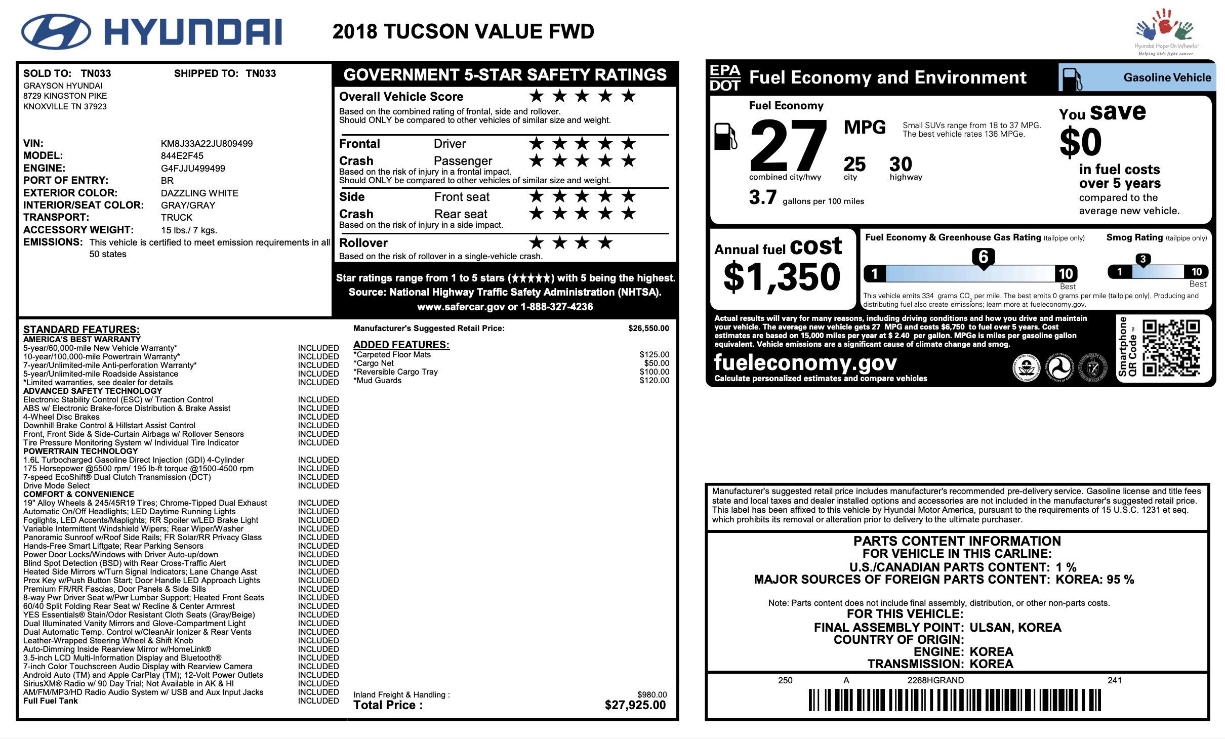 Used 2018 Hyundai Tucson Value FWD image 5