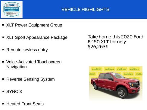 Certified 2020 Ford F150 XLT w/ Equipment Group 302A Luxury image 18