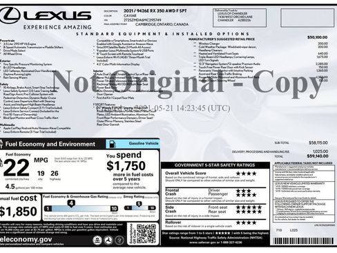 Used 2021 Lexus RX 350 F Sport w/ Cold Area Package (CT) AWD/4WD image 3