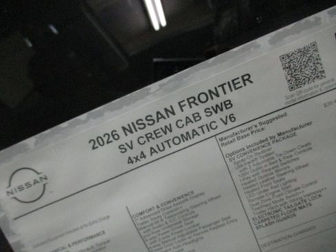 New 2026 Nissan Frontier SV w/ SV Convenience Package AWD/4WD image 4