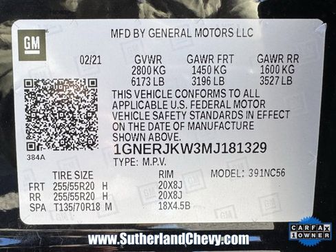 Used 2021 Chevrolet Traverse RS w/ LPO, Floor Liner Package image 56