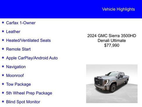 Used 2024 GMC Sierra 3500 Denali Ultimate AWD/4WD image 2